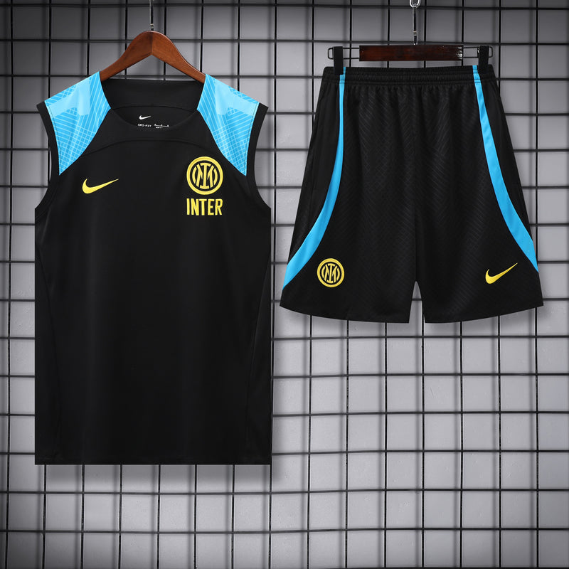 Kit Treino Inter de Milão 23/24 Nike - Preto e Azul